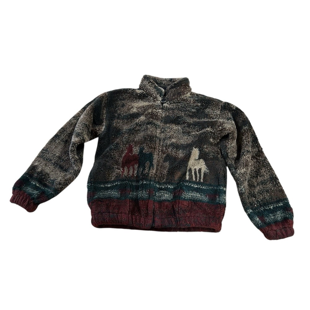 Outback Trading Company Youth Kids Jacket Medium Western Horse Equestrian Fleece